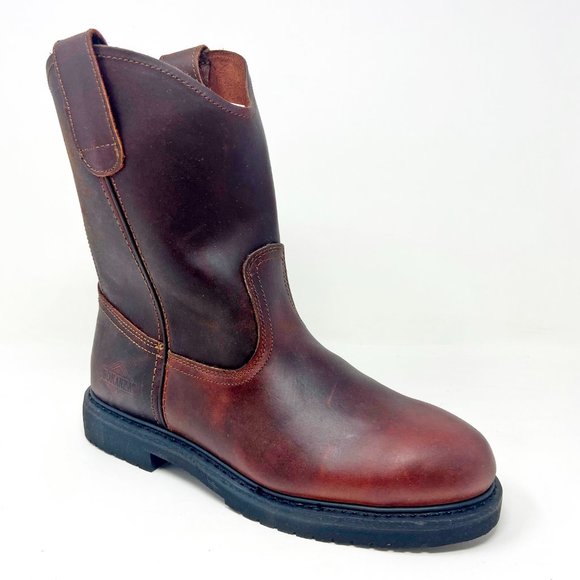 Bonanza 10" Goodyear Welt Chedron Full Grain Leather Mens Work Boots BA 103 - Picture 2 of 5